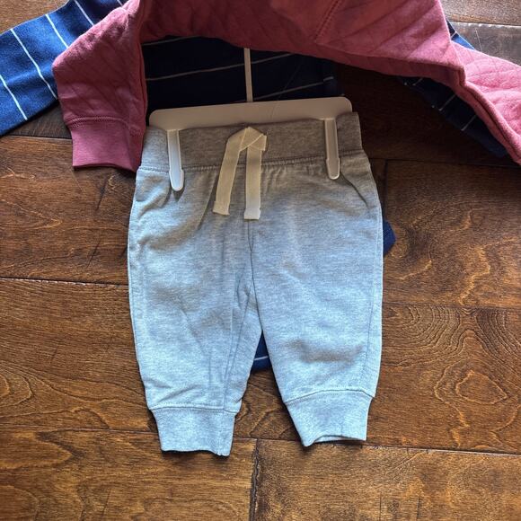 Carter's Boys 3 Month Quilted Outfit Set 3 Piece Top and Bottom Blue Red NEW - Picture 5 of 6